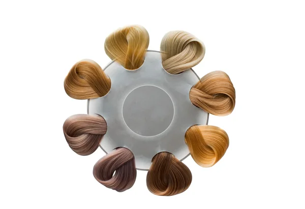 Campioni di capelli di diversi colori — Foto Stock