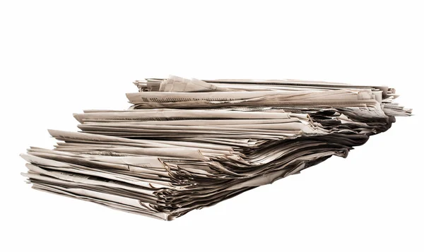 Closeup of stack of newspapers — Stock Photo, Image