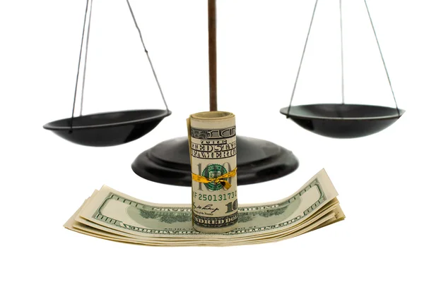 Dollars on the scales — Stock Photo, Image