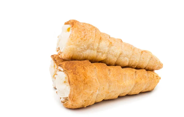 Rollos de hojaldre con crema —  Fotos de Stock