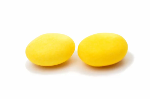 Žlutá dragee detail — Stock fotografie