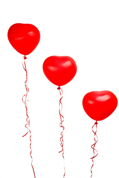 Rött hjärta ballonger — Stockfoto