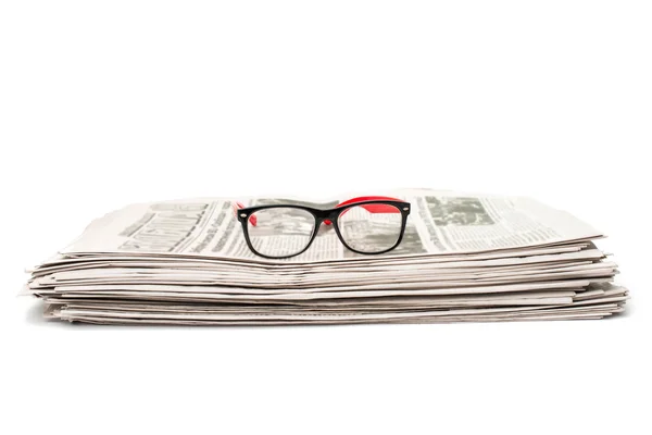 Noviny s brýlemi — Stock fotografie