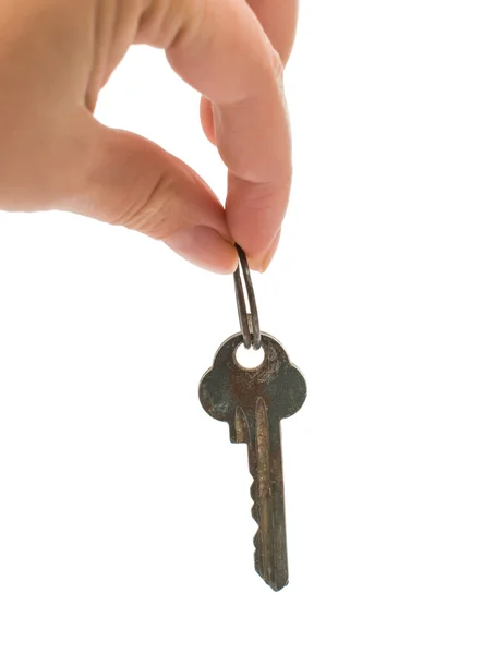 Κλειδιά με κλειδί δαχτυλίδι στο χέρι — Φωτογραφία Αρχείου