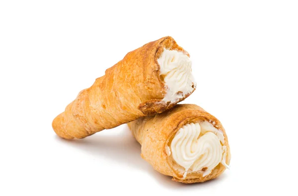 Rollos de hojaldre con crema — Foto de Stock