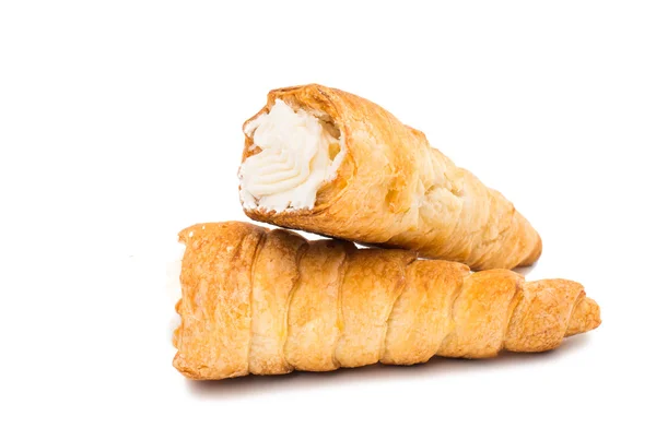 Rollos de hojaldre con crema — Foto de Stock