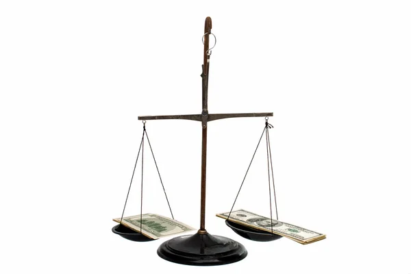 Dollars on the scales — Stock Photo, Image
