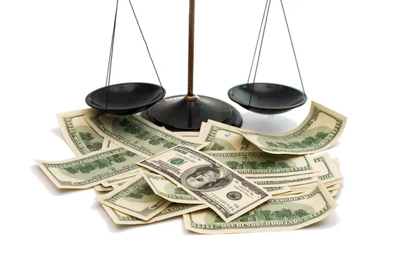 Dollars on the scales — Stock Photo, Image