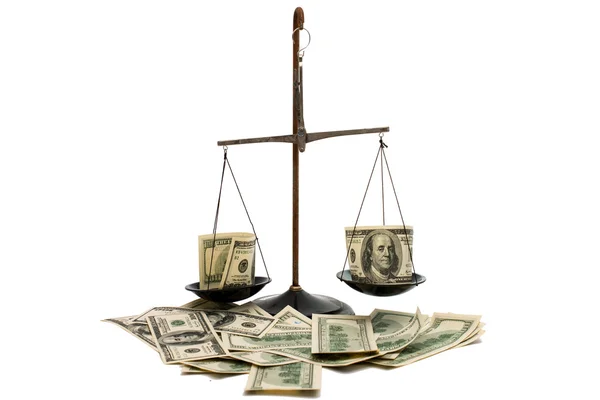 Dollars on the scales — Stock Photo, Image