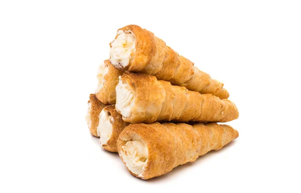 Puff rolls with cream — Stock Photo, Image