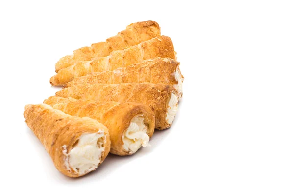 Rollos de hojaldre con crema —  Fotos de Stock