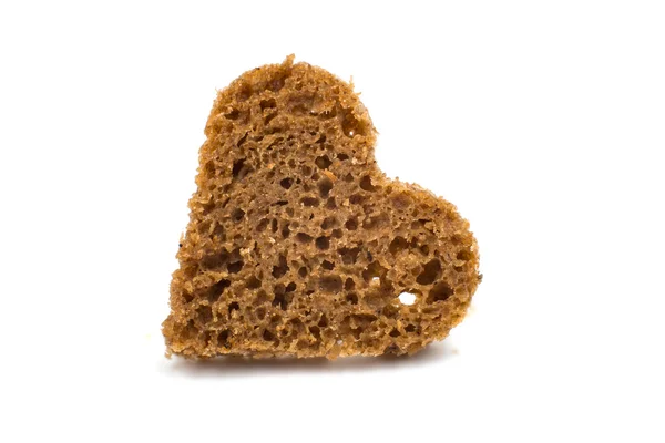 Siyah ekmek kalp — Stok fotoğraf