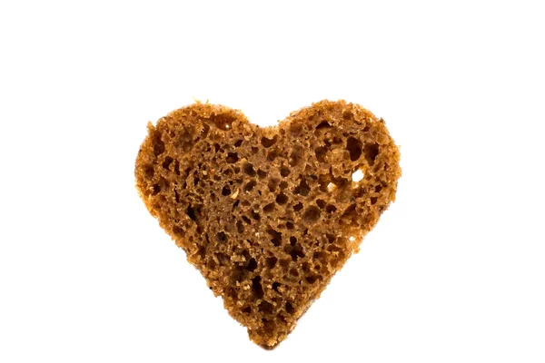 Black bread heart — Stock Photo, Image