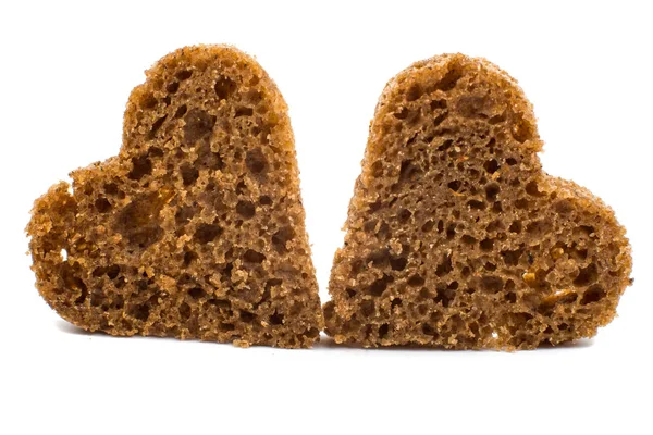 Zwart brood harten — Stockfoto
