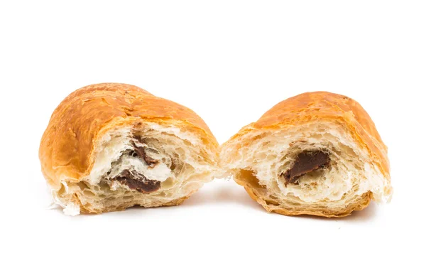 Croissants with chocolate cream — Stock Photo, Image
