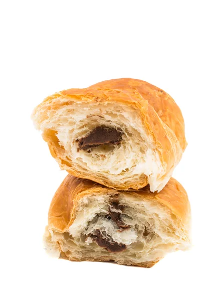 Croissants with chocolate cream — Stock Photo, Image