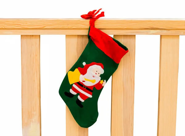 Decorative christmas sock with santa — Stock Photo, Image