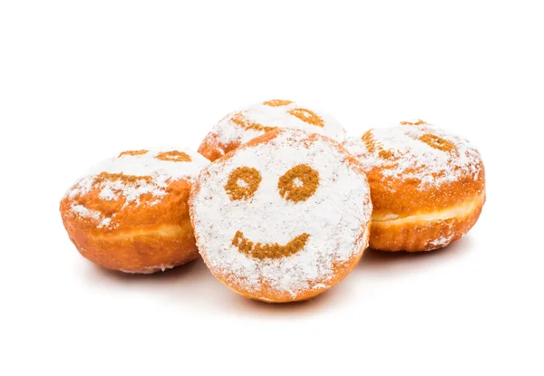 Donuts in Puderzucker — Stockfoto