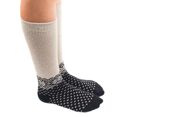 Lange Socken an den Füßen — Stockfoto