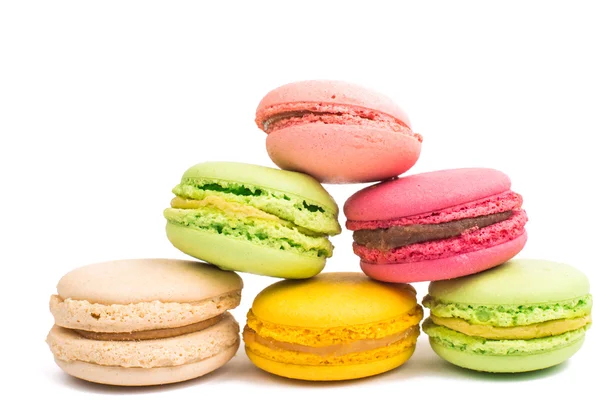 Kolorowe i smaczne francuskie Macarons — Zdjęcie stockowe