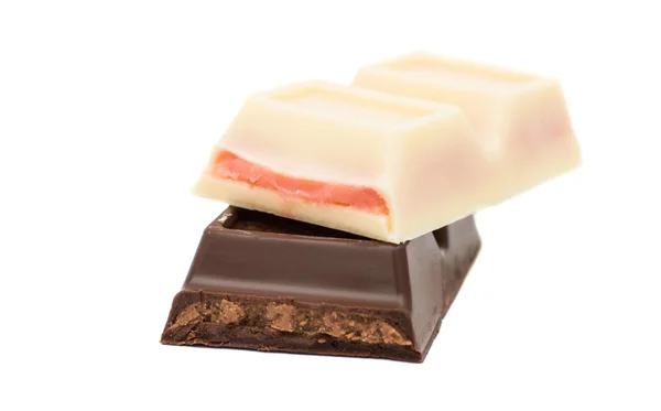 Witte ana zwarte chocolade — Stockfoto