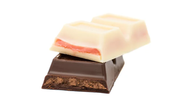 White ana black chocolate — Stock Photo, Image