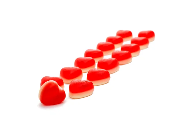 Jelly red hearts — Stock Photo, Image