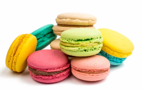 Kolorowe i smaczne francuskie Macarons — Zdjęcie stockowe