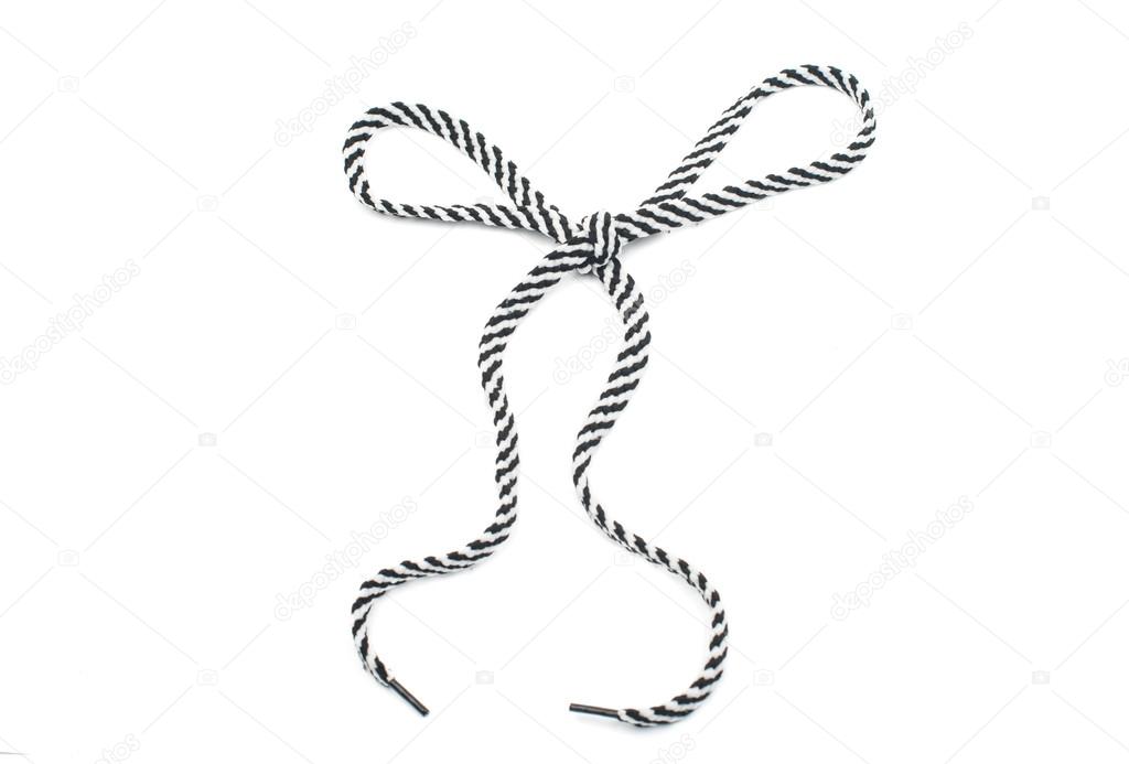 Striped shoelace bow — Stock Photo 