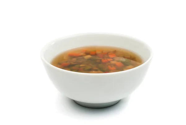 Gemüsesuppe im weißen Teller — Stockfoto