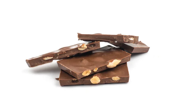 Stack of chocolate with nuts — Stock Photo, Image