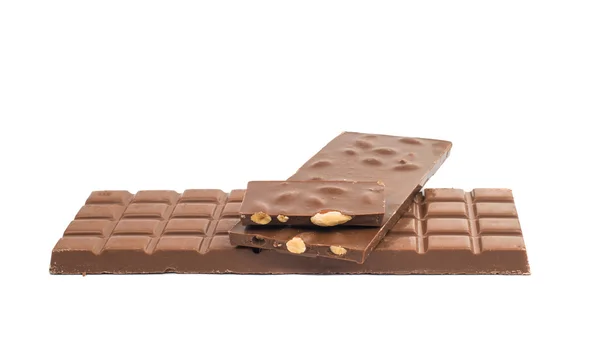 Stapel chocolade met noten — Stockfoto