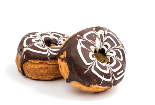 Donut in chocolade glazuur — Stockfoto
