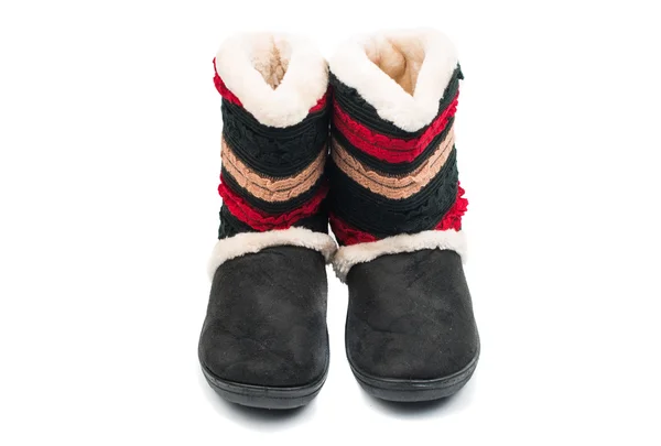 Fashionable fur boots — Stock Photo, Image