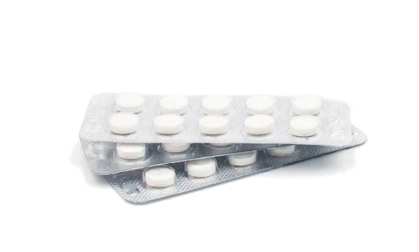 Verpackung von Tabletten hautnah — Stockfoto