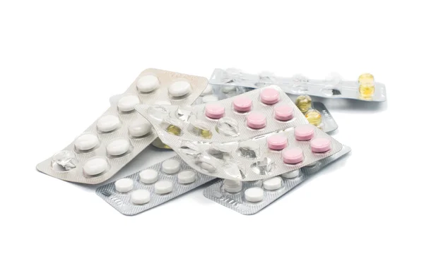 Verpackung von Tabletten hautnah — Stockfoto