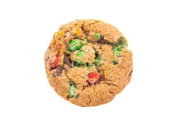 Печенье с цветными шоколадными капельками — стоковое фото