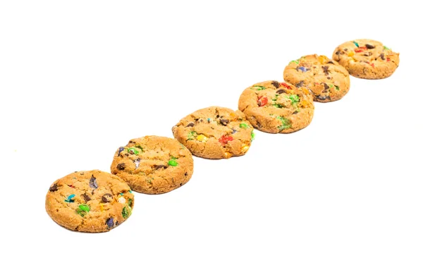 Cookies med färgade choklad droppar — Stockfoto