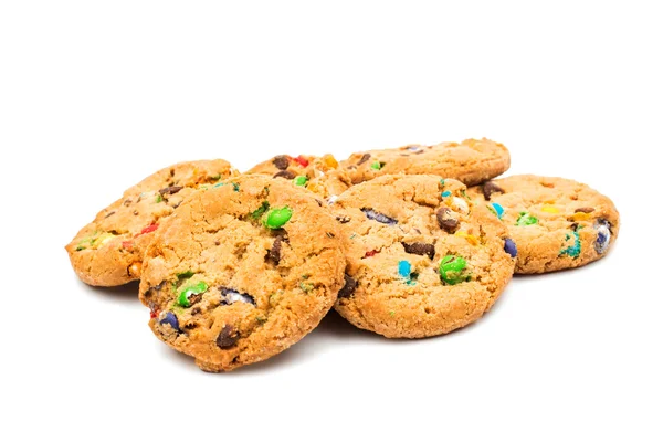 Cookies with colored chocolate drops — Stock Photo, Image