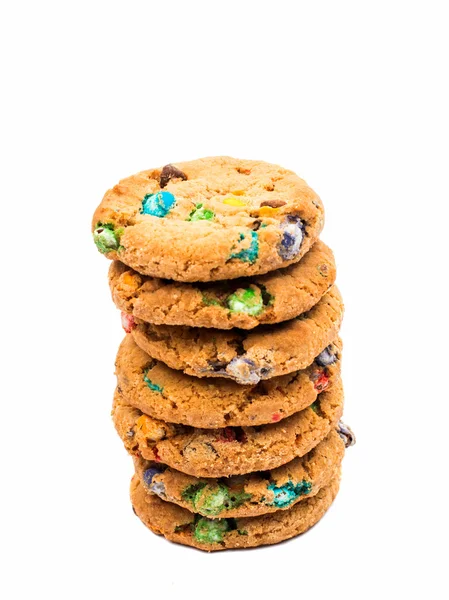 Cookies with colored chocolate drops — Stock Photo, Image