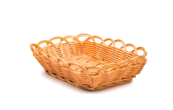 Empty wooden fruit or bread basket — Stock Photo, Image