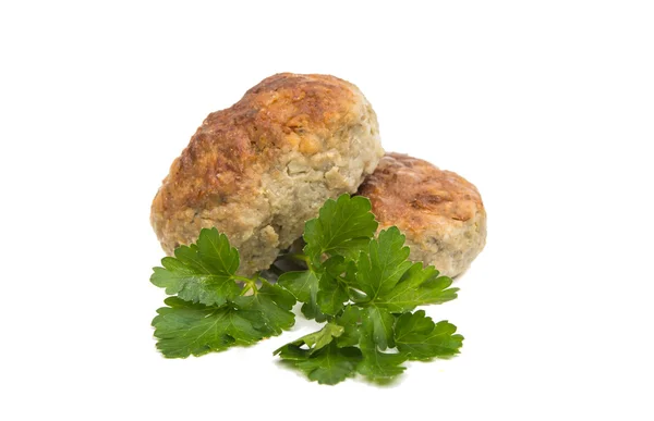 Delicious meatballs with parsley — Stock Photo, Image