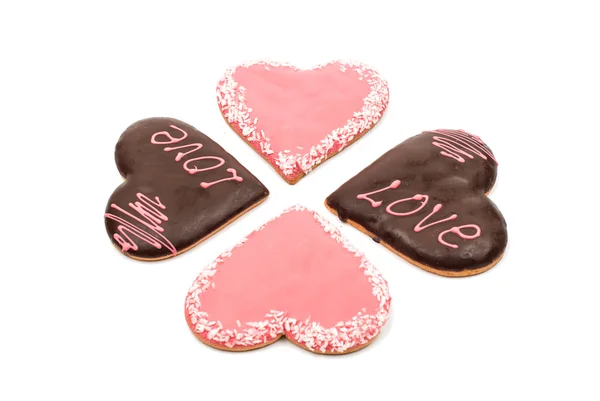 Hearts frosting cookies — Stock Photo, Image