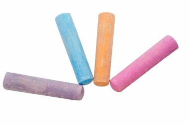 chalks in a variety of colors arranged  clipart