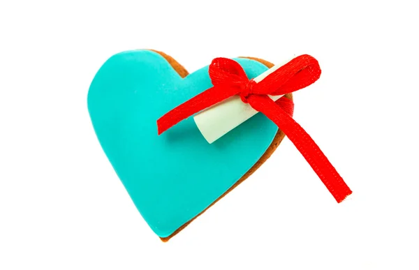 Cookies heart with wishes — Stock Photo, Image