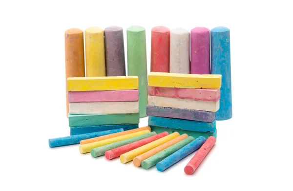 Chalks in a variety of colors arranged — Stock Photo, Image