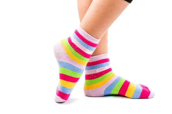 Ženské nohy ponožky — Stock fotografie
