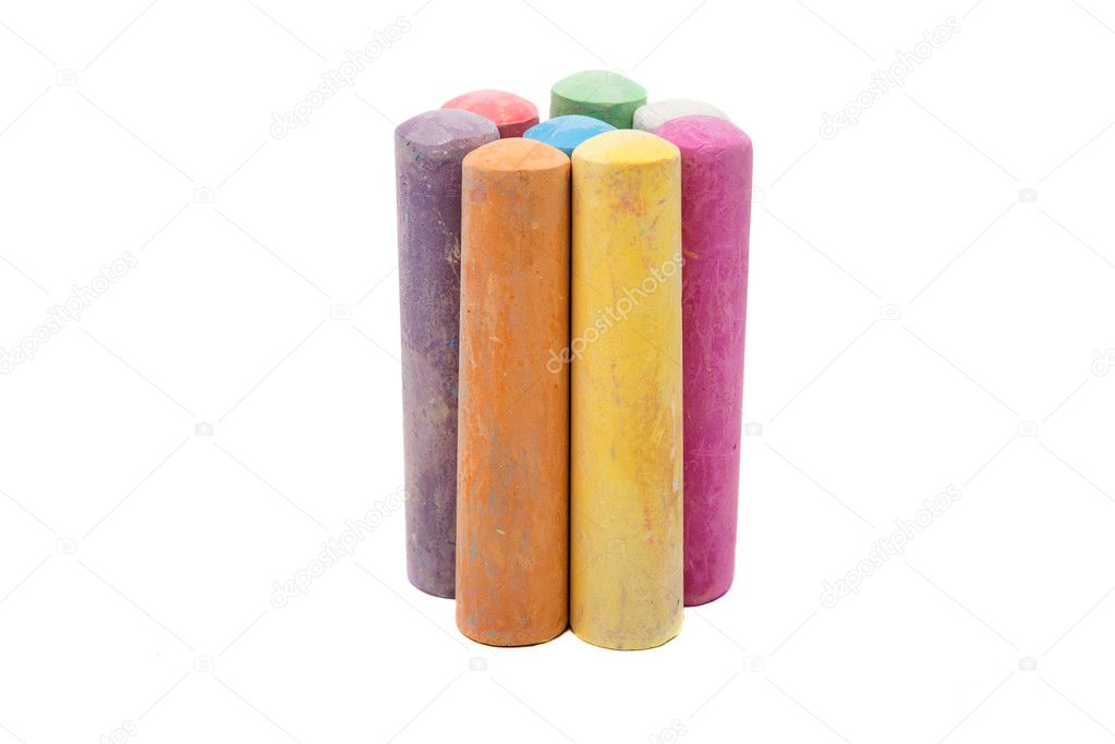 chalks in a variety of colors arranged 