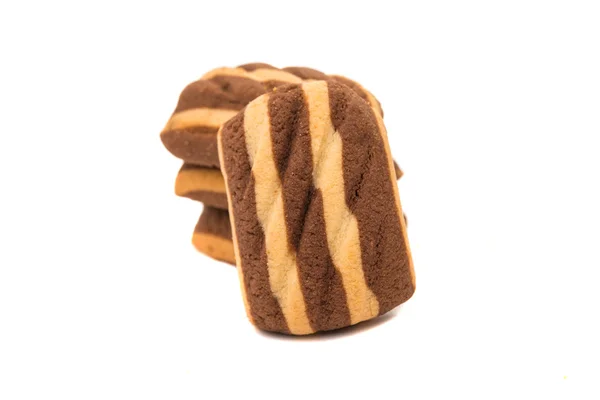 Lezzetli çikolata çizgili kurabiye — Stok fotoğraf