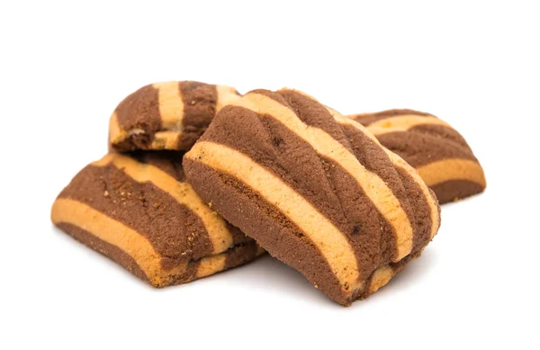 Délicieux biscuits rayés au chocolat — Photo